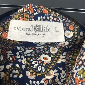 Natural Life Navy Floral Western Top